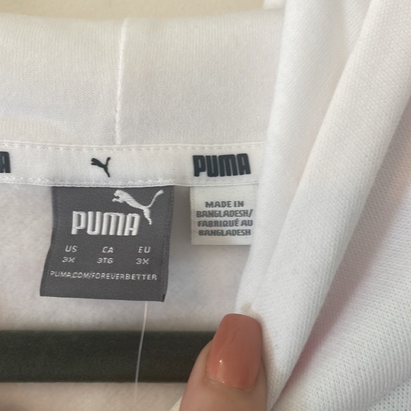 Women Puma Power Cropped Hoodie White Pink Size 3X - Picture 4 of 7